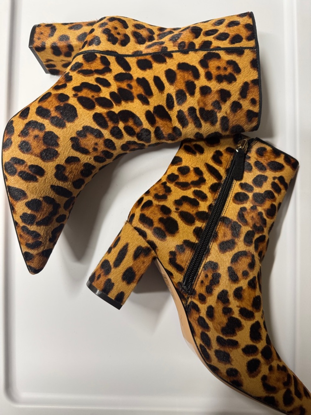 J. Crew Leopard Print Ankle Boots in Tan and Black